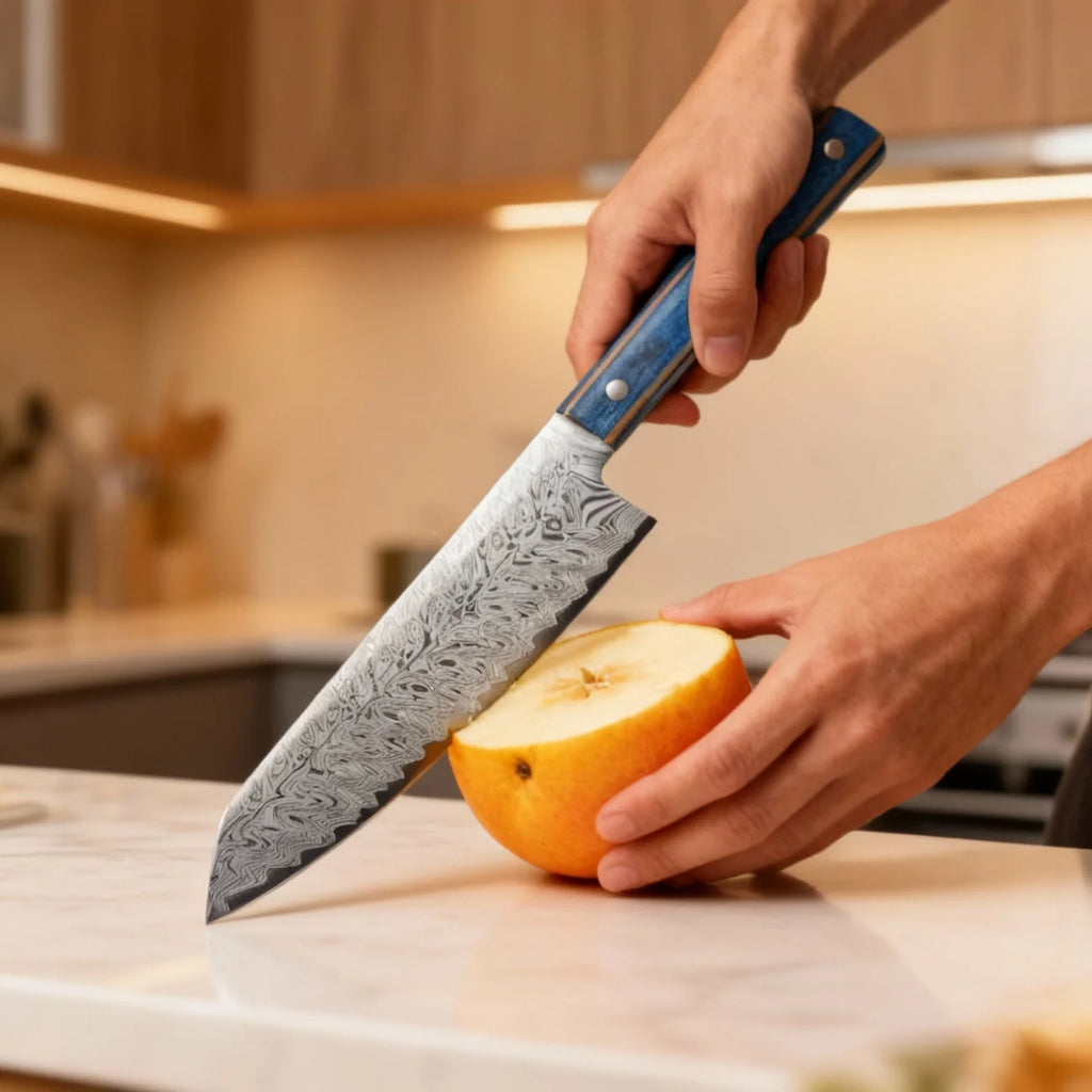 Damascus Pattern Chef's Knife – 20cm Stainless Steel Blade Chef's Kitchen Knife Axl