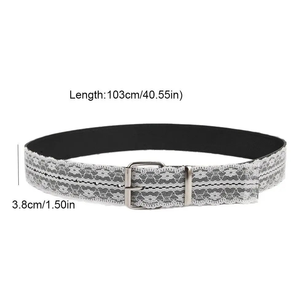 Floral Lace Waist Belt – Adjustable Y2K Korean Style Strap Lace Waist Belt Axl