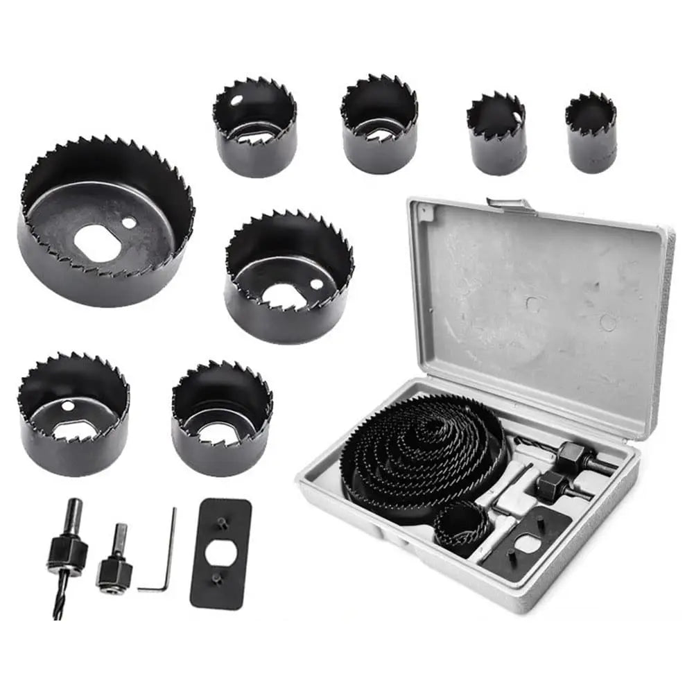16-Piece Hole Saw Kit 3/4"–5" with Mandrels, Drill Bit & Case Hole Saw Kit Axl A