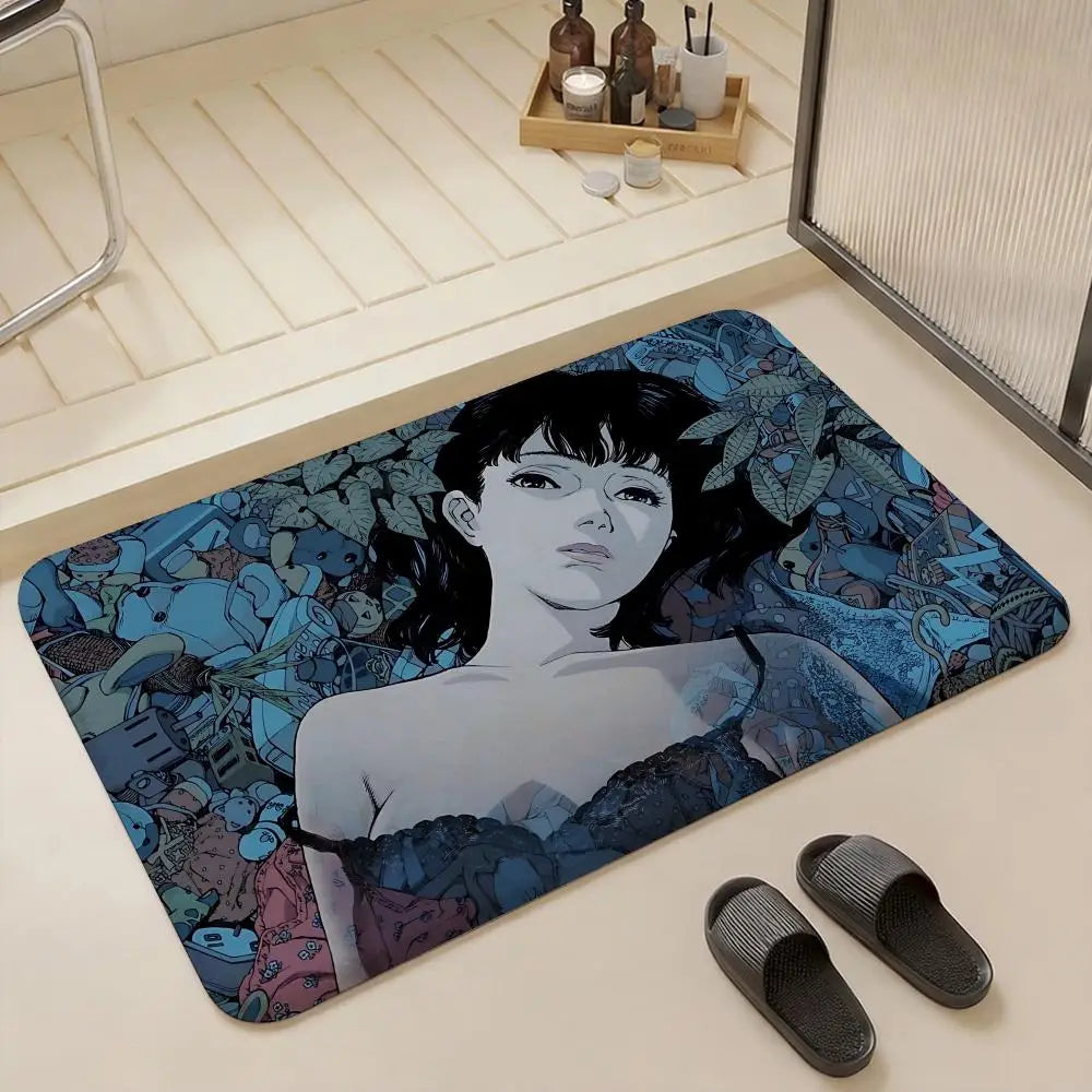 Anime Perfect Blue Flannel Floor Mat – Soft Non-Slip Indoor Rug Flannel Floor Mat Axl