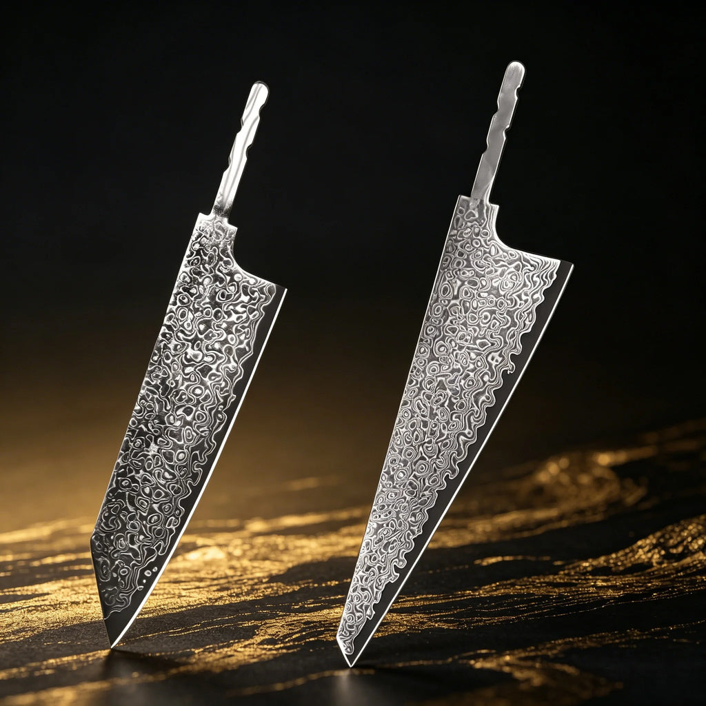 Damascus Steel Blade Blank – Forged Cleaver for Knife Makers Damascus Blade Blank Axl