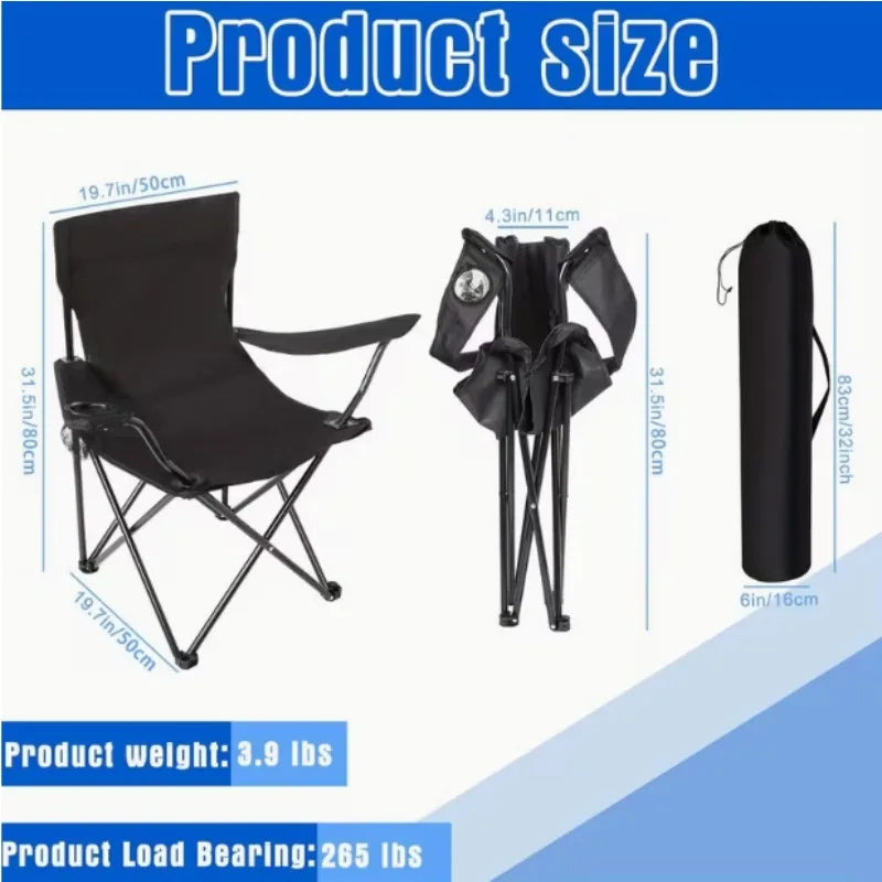 Portable Folding Chair – Camping, Picnic, Fishing & Outdoor Folding Camping Chair Axl