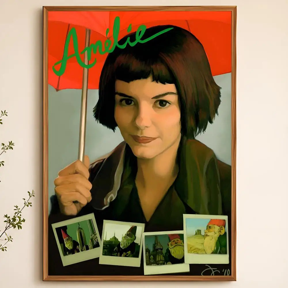 Amélie Movie Poster – Peel & Stick Waterproof PVC Wall Art Movie Wall Poster Axl White02 30X40cmNoframe
