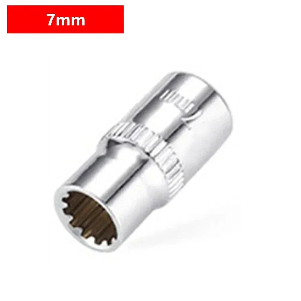 12-Point Socket Bit 1/4" Drive – Short Head 4–14mm Chrome Socket Bit Axl 7mm China Mainland
