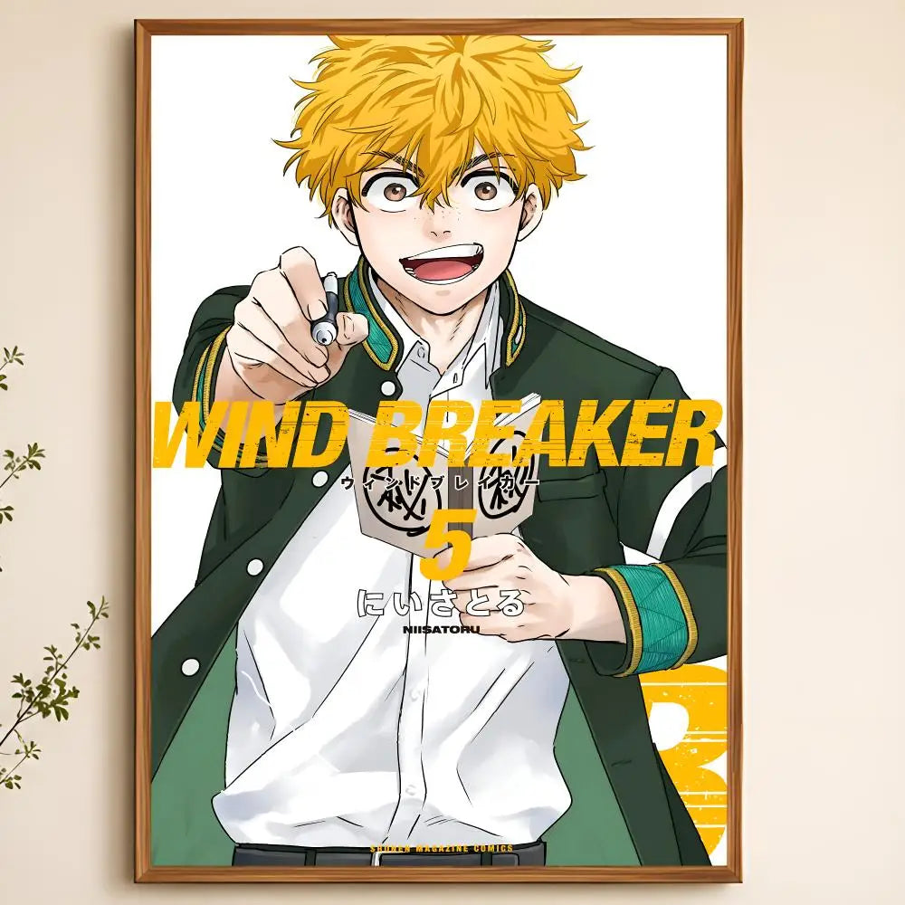 Wind Breaker Anime Poster – Waterproof Self-Adhesive Wall Art Anime Wall Poster Axl