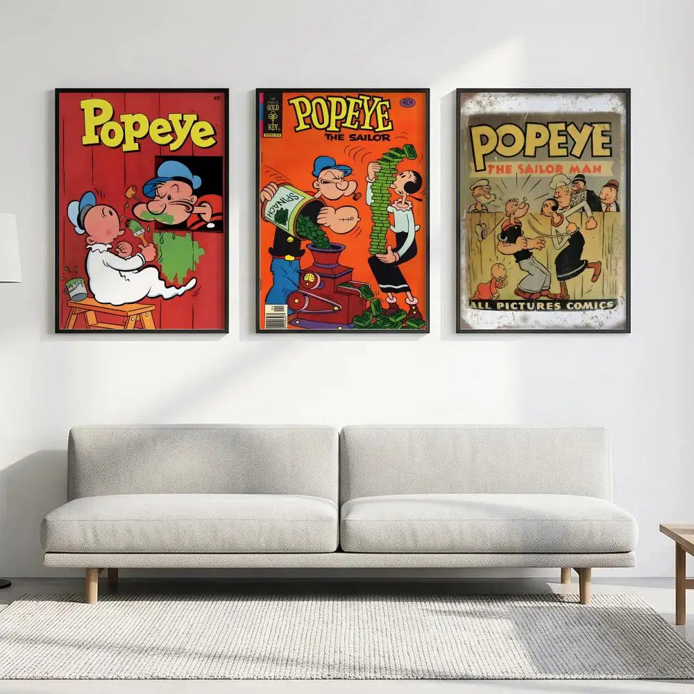Cartoon Popeye HD Wall Poster – Waterproof Self-Adhesive Art Wall Art Poster Axl