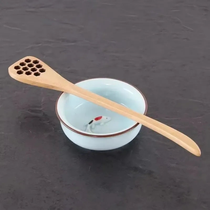 Wooden Honey Dipper Spoon – Eco-Friendly Heart Pattern Wooden Kitchen Spoon Axl