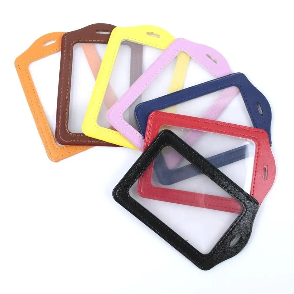 PU Leather Double-Sided ID Badge & Card Holder Case ID Card Holder Axl