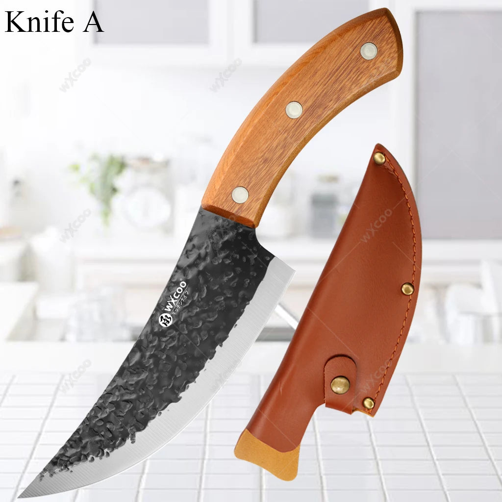 WXCOO Hand Forged Boning Knife – Stainless Steel Chef Knife Kitchen Boning Knife Axl Knife A