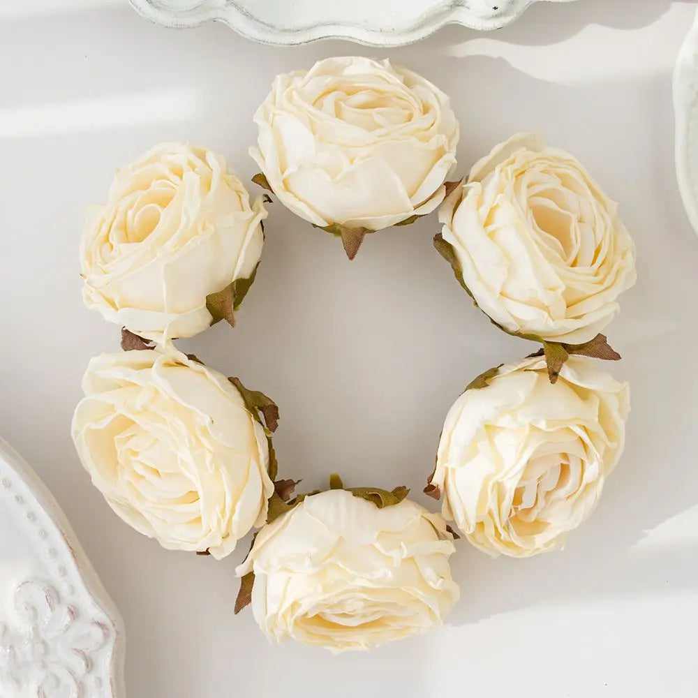 Silk Burned Edge Roses – Artificial Flowers for Wedding Décor Artificial Flowers Axl color11 20PCS