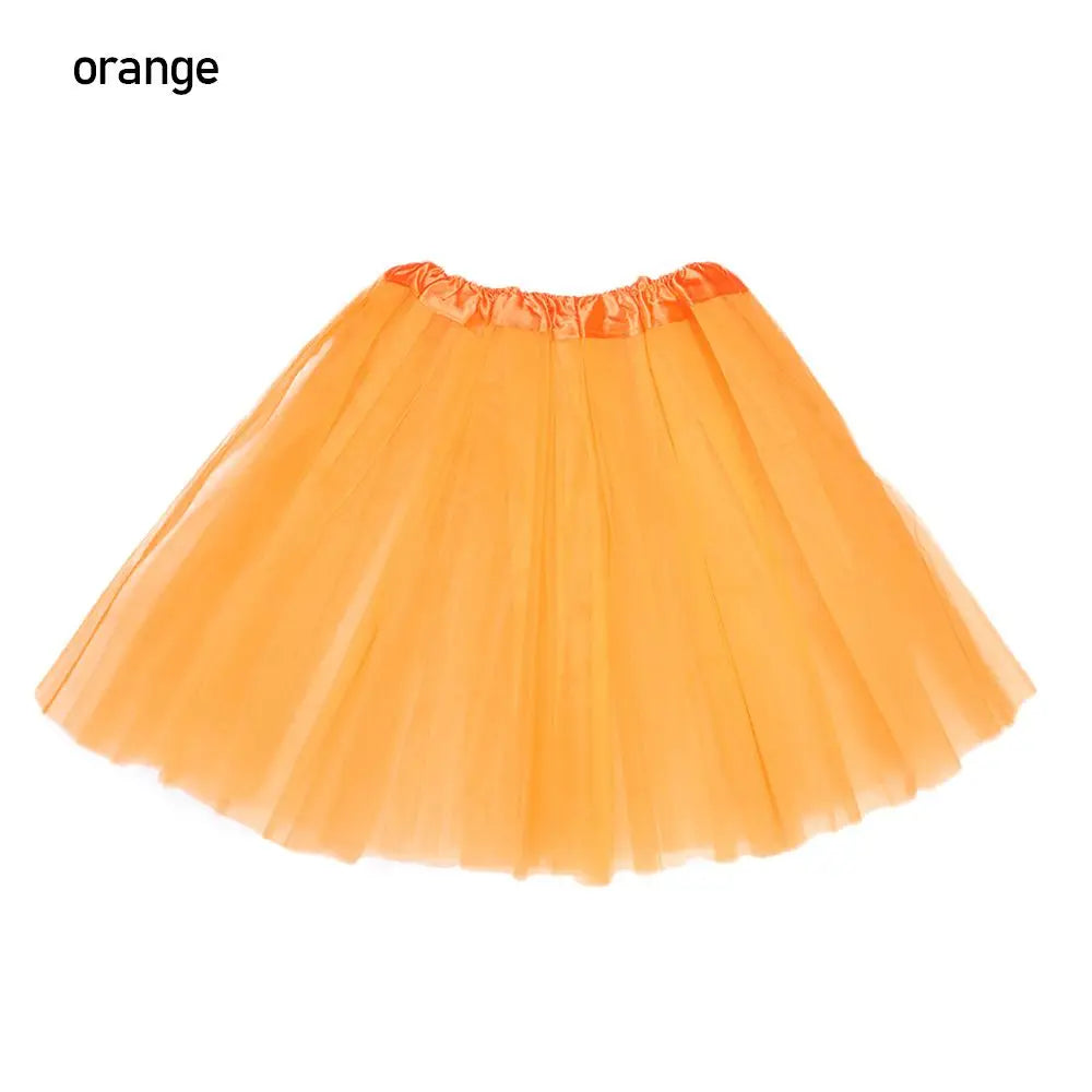 Women's Lolita Tutu Petticoat Skirt – Puffy Ballet Dance Mini Tutu Petticoat Skirt Axl orange One Size