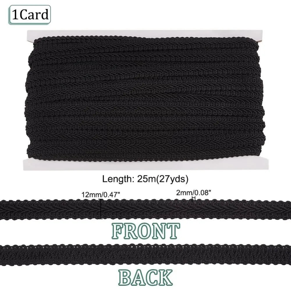Gimp Braid Trim 25m – ½ Inch Woven Upholstery Sewing Trim Decorative Braid Trim Axl