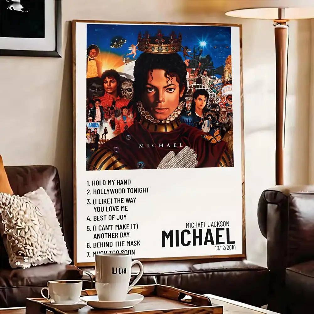 Michael Jackson Canvas Wall Art Poster – Album Cover Home Decor Canvas Wall Art Axl