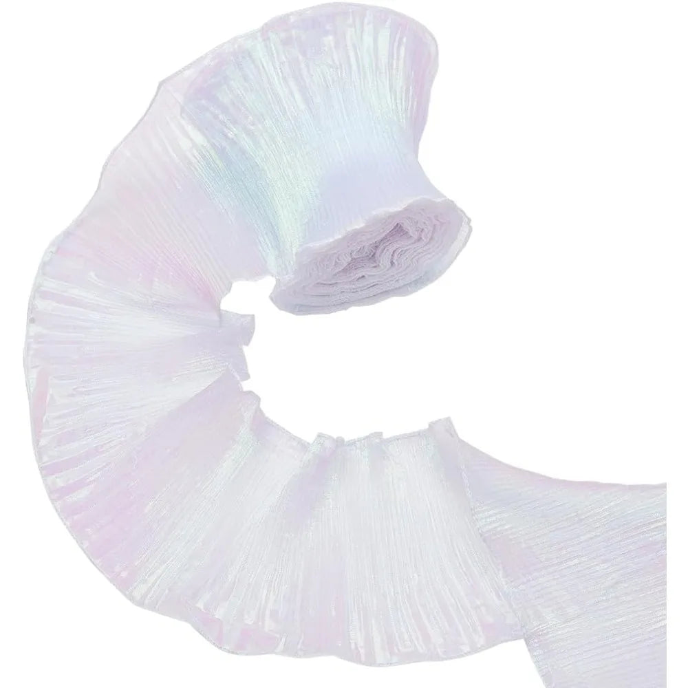 10M Pleated Ruffle Lace Trim 140mm – Thistle Polyester Ribbon Lace Ribbon Trim Axl AECH04-18167