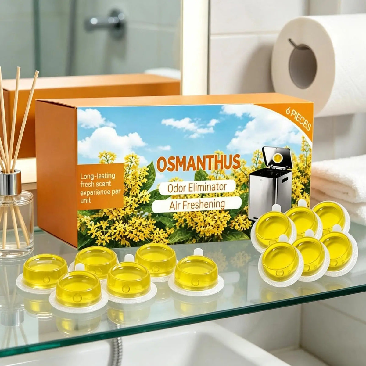 Trash Can Freshener 6-Pack – Citrus Gel Odor Absorber Trash Can Deodorizer Axl