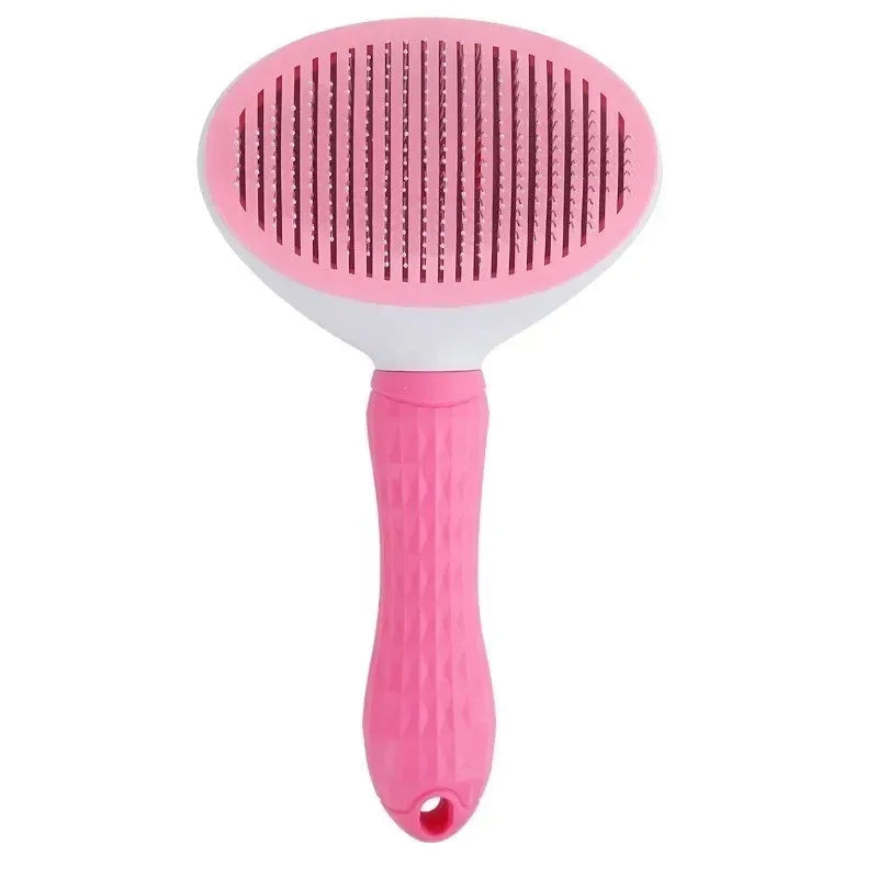 Self-Cleaning Pet Brush & Dematting Comb for Dogs & Cats Pet Grooming Brush Axl pink-1pcs
