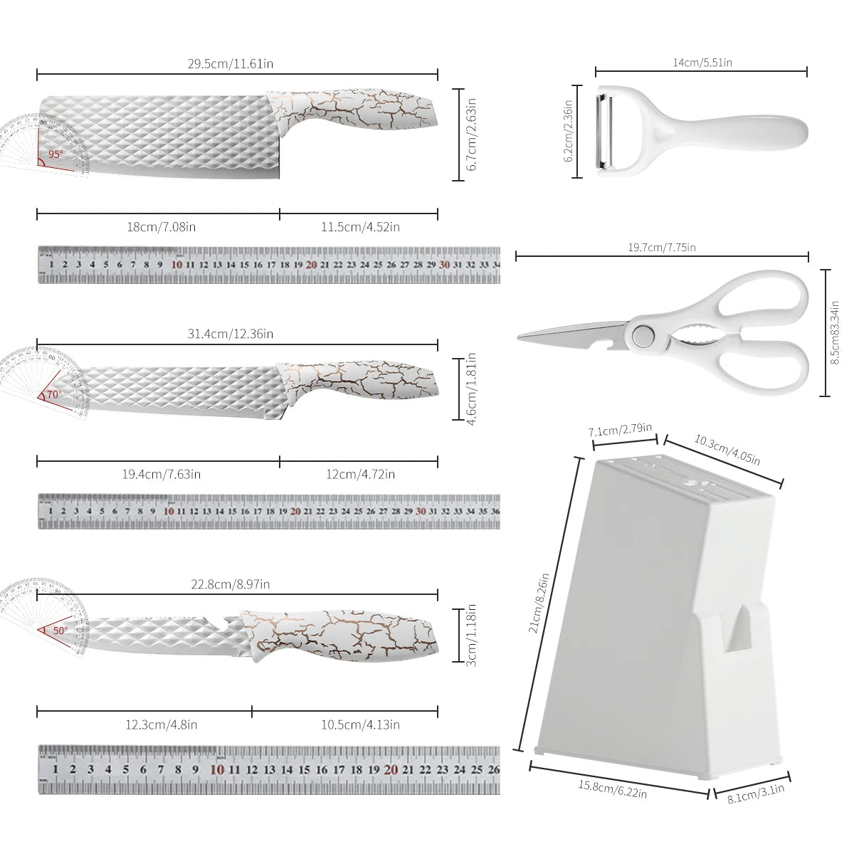 6-Piece Stainless Steel Kitchen Knife Set | Multi-Function Kitchen Knife Set Axl