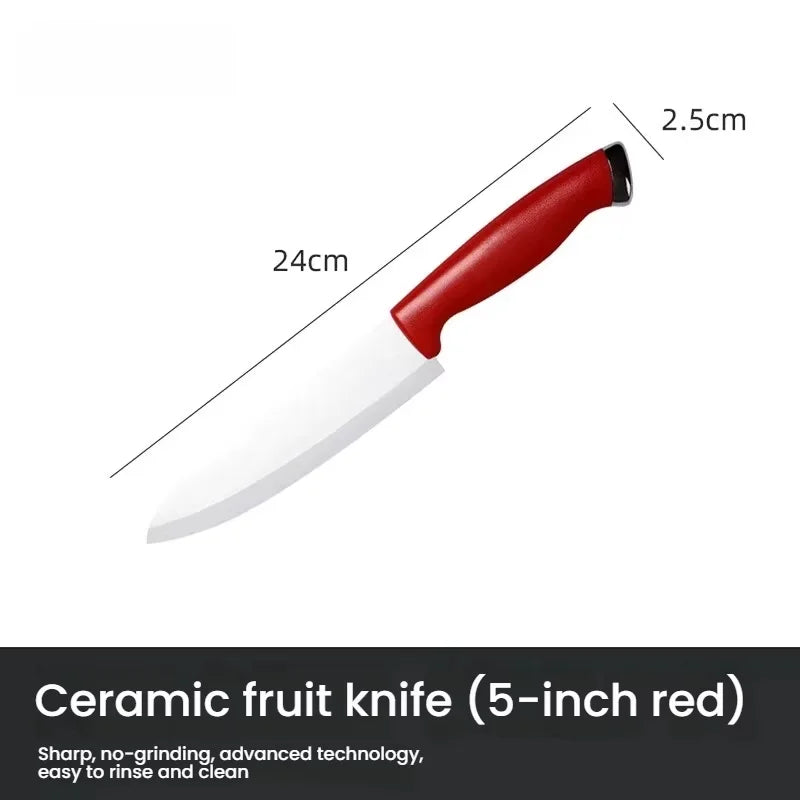 Ceramic Chef Knife Set 1–3 Pcs with Sheaths | Sharp & Rust-Proof Ceramic Knife Set Axl Pearl red 5 inches