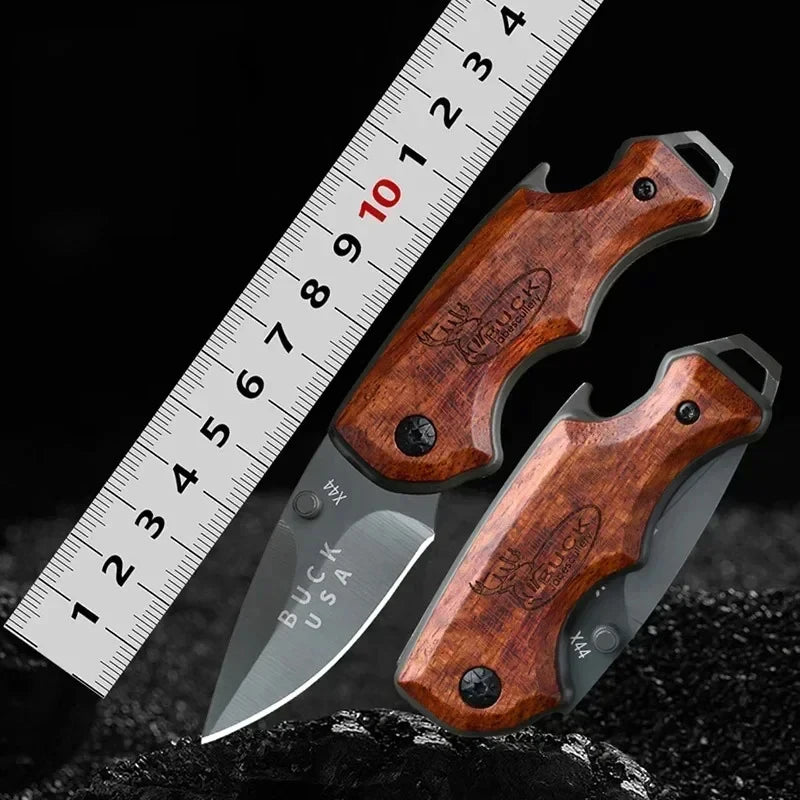 EDC Folding Pocket Knife – Stainless Steel & Wood Handle Folding Pocket Knife Axl