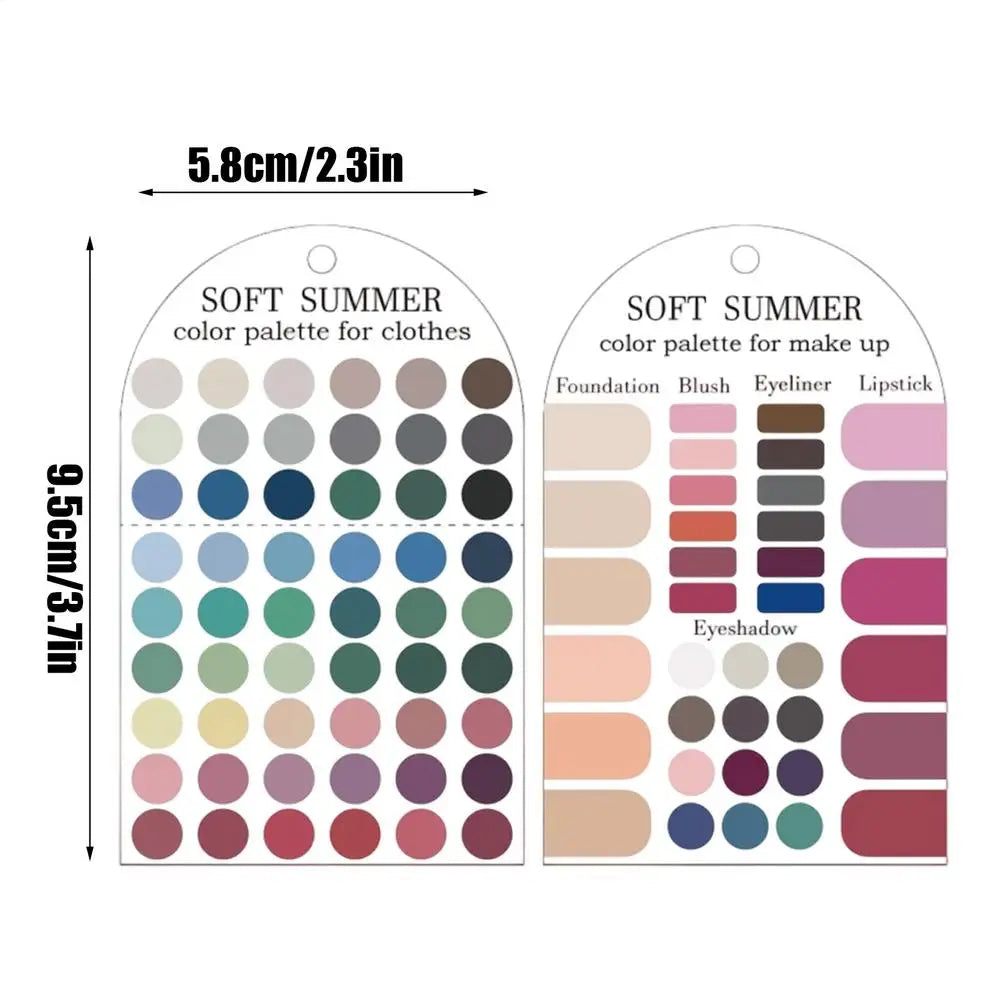 Soft Summer Color Palette Cards – Seasonal Style & Makeup Guide Color Analysis Cards Axl A