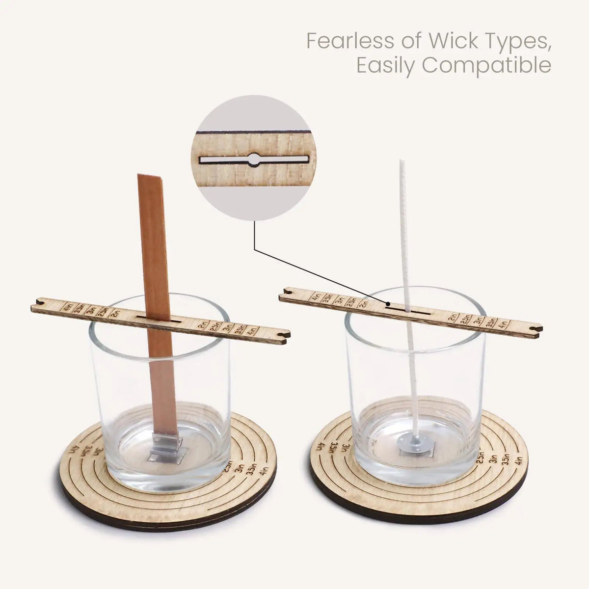 Wooden Candle Wick Centering Tool Set – 2-Pc Wick Stabilizer Candle Making Tool Axl