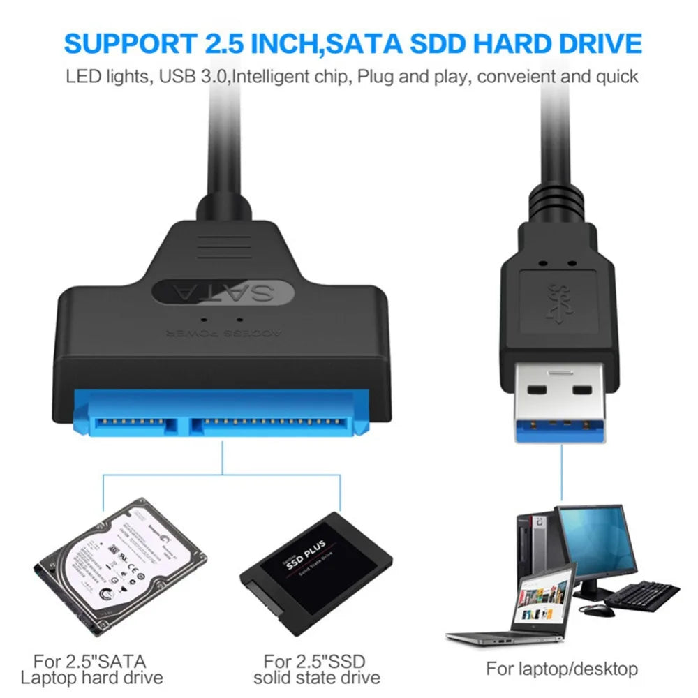 SATA to USB 3.0 Adapter 6 Gbps – 2.5" HDD & SSD Cable HDD SSD Adapter Cable Axl