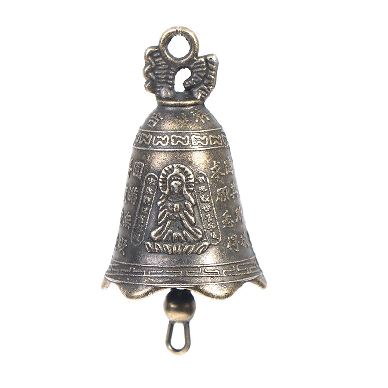 Mini Antique Brass Guanyin Bell Sculpture Set of 2 Decorative Bell Sculpture Axl