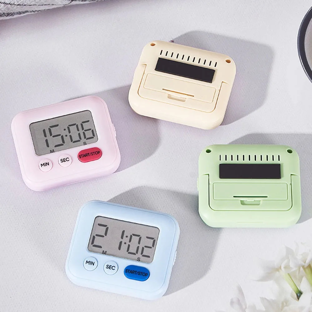 Digital LCD Kitchen Timer – Mute & Loud Alarm, 24-Hour Clock Digital Kitchen Timer Axl