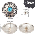 10 Sets Turquoise Screw-Back Snap Buttons | Western Daisy Buckle Decorative Snap Buttons Axl AECH04-11507
