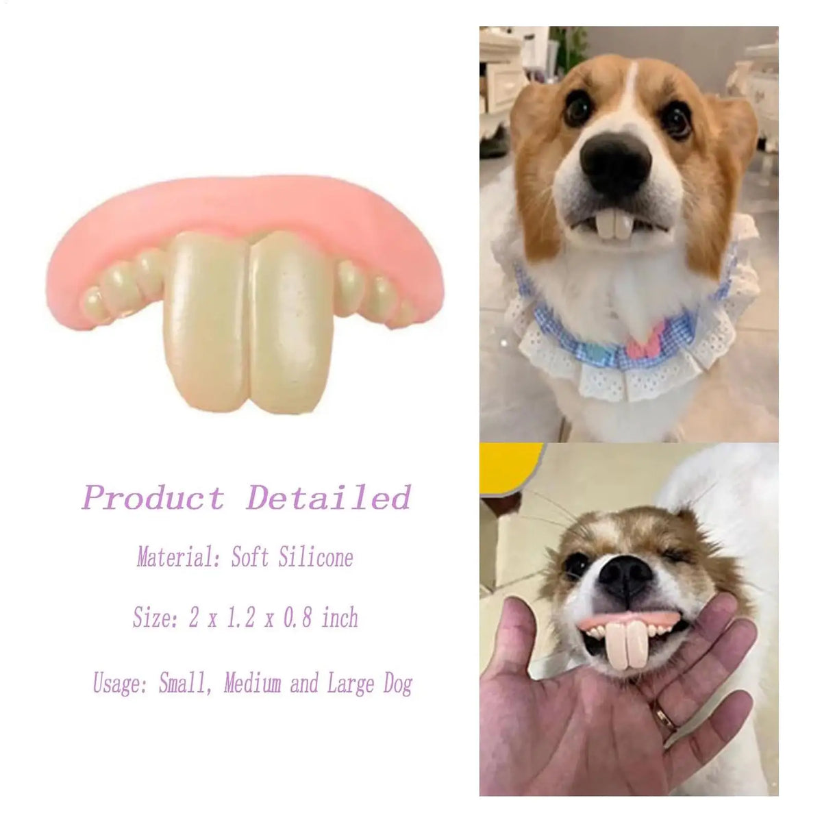 Funny Dog Fake Teeth Toy – Rabbit Buck Teeth Cosplay Prop Pet Costume Prop Axl