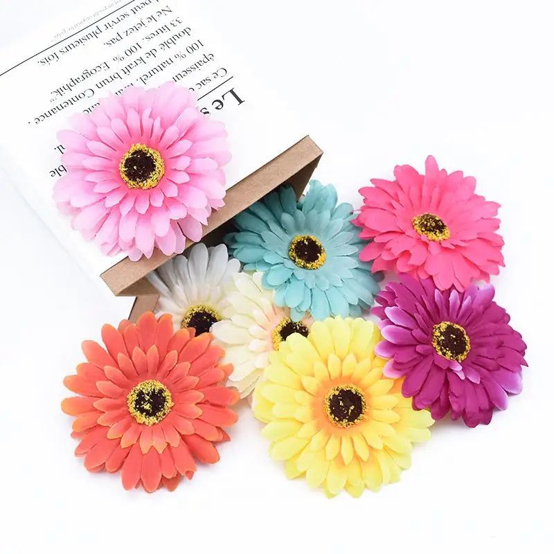 Artificial Silk Gerbera Flower Heads 10/20 Pcs – DIY Decor Artificial Flower Heads Axl