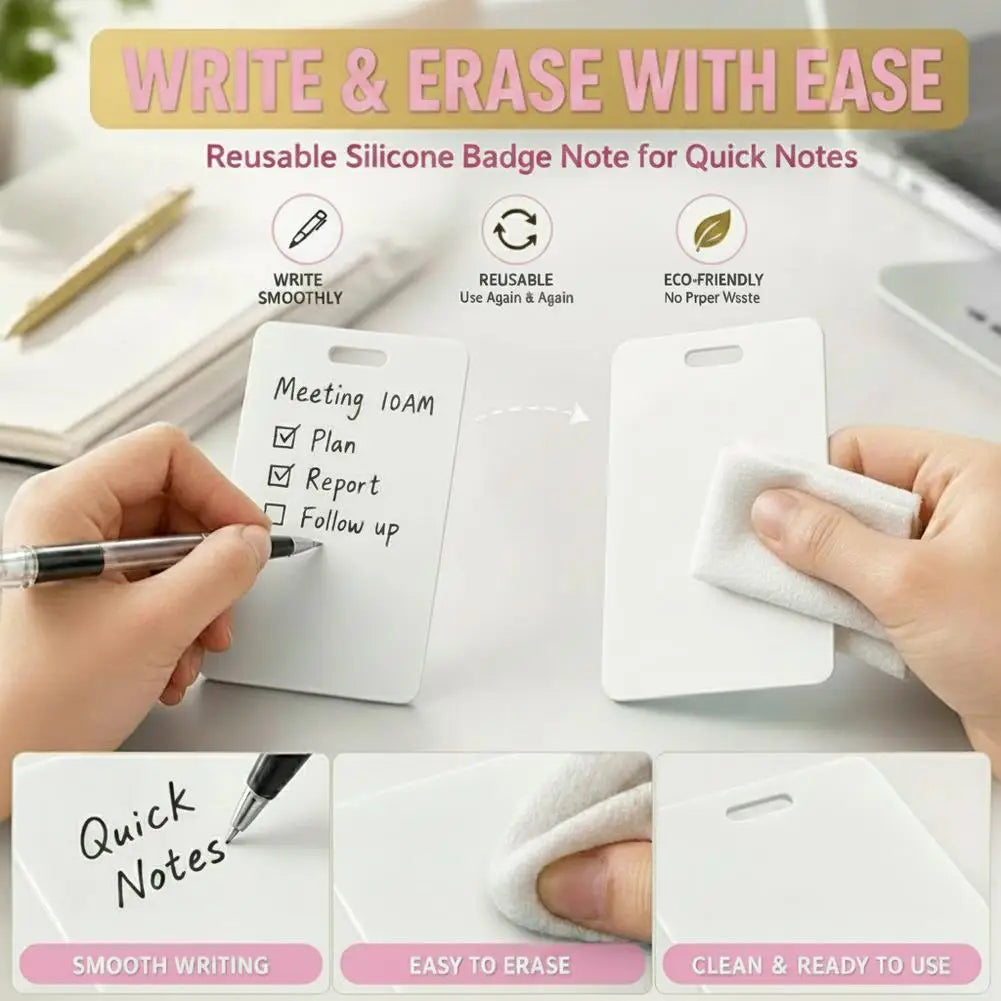 Reusable Wipeable Badge Card – Erasable Self-Adhesive Label Reusable Badge Label Axl