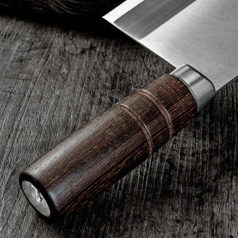 InLeung Chef Cleaver Knife – Sharp Stainless Steel & Wood Handle Chef Cleaver Knife Axl