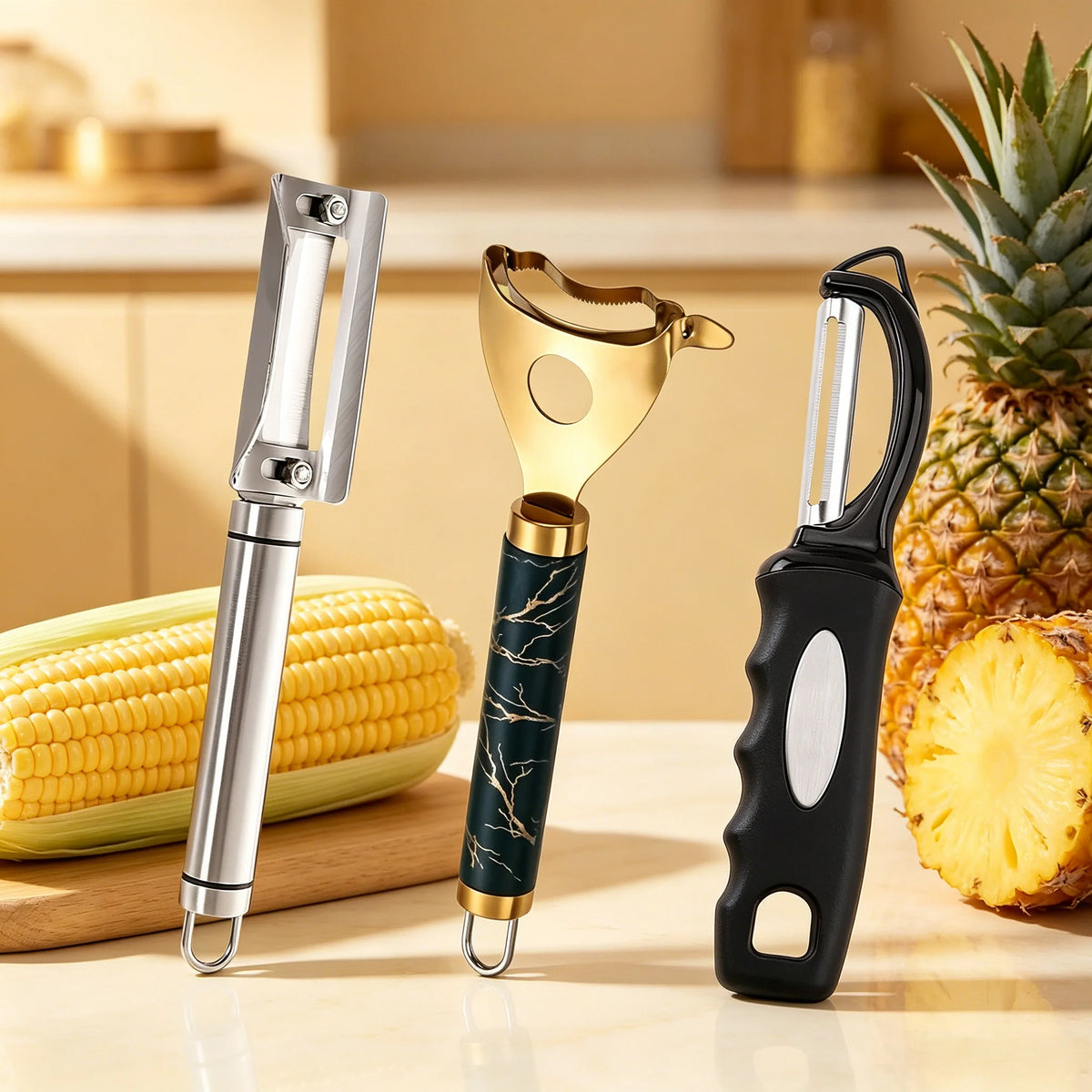 3-Piece Stainless Steel Vegetable & Fruit Peeler Set Vegetable Peeler Set Axl