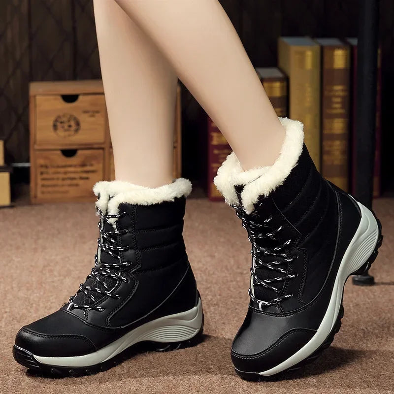 Women's Waterproof Plush Wedge Ankle Snow Boots – Winter 2025 Winter Ankle Boots Axl