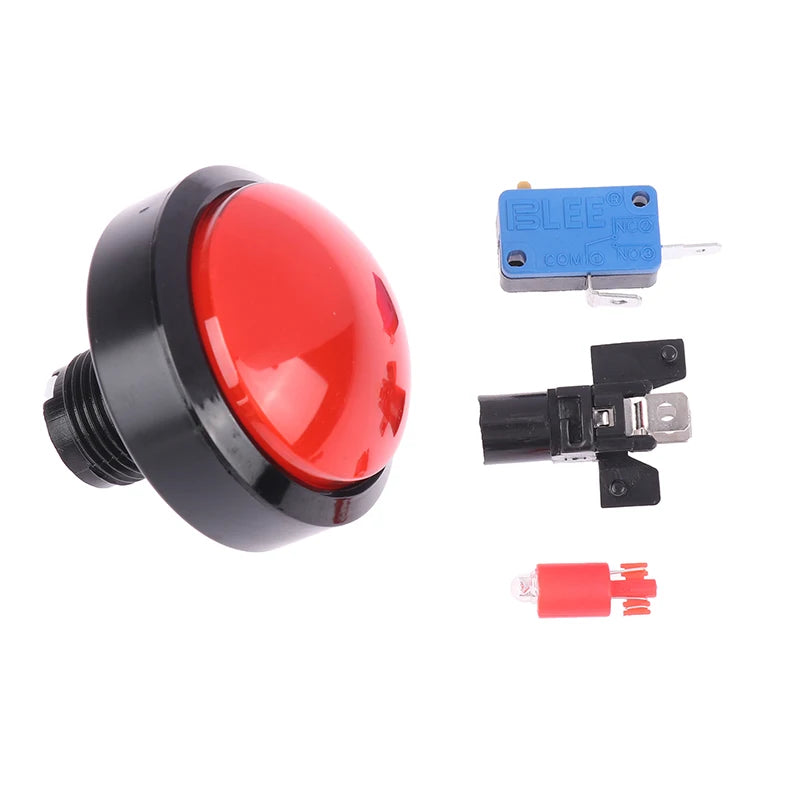 60mm LED Arcade Button with Microswitch – DIY Game Machine Arcade Button Axl Red