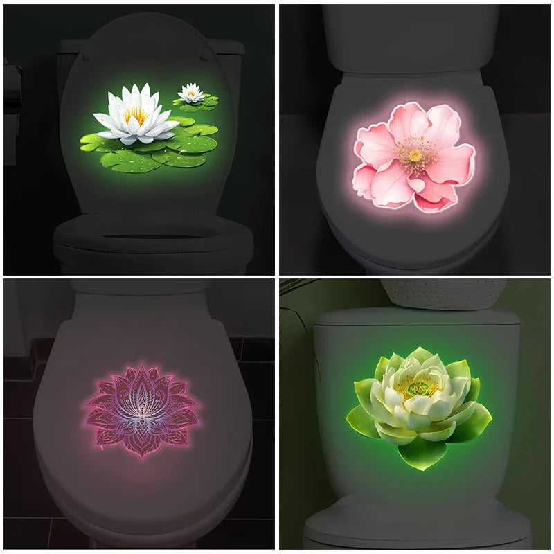 Glow In The Dark Toilet Sticker – Lotus Bathroom Decal Bathroom Wall Sticker Axl