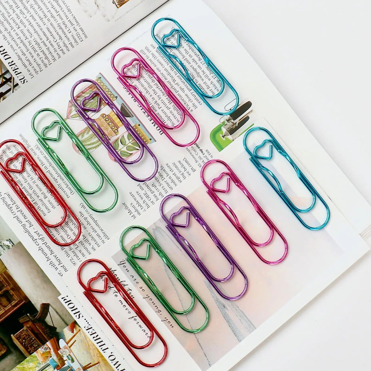 Heart Metal Pen Clip Holders for Notebooks & Journals – 8 Pack Pen Clip Holder Axl