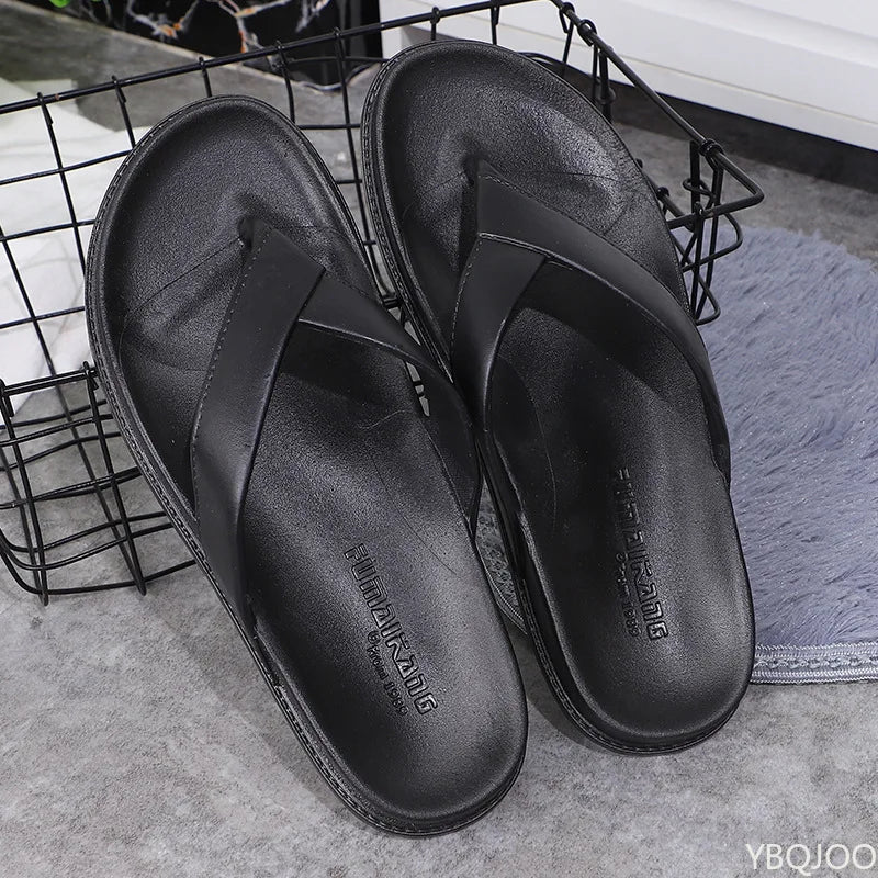 YBQJOO Men's Anti-Slip Hollow Beach Flip Flops | Summer Slippers Beach Flip Flops Axl black 43
