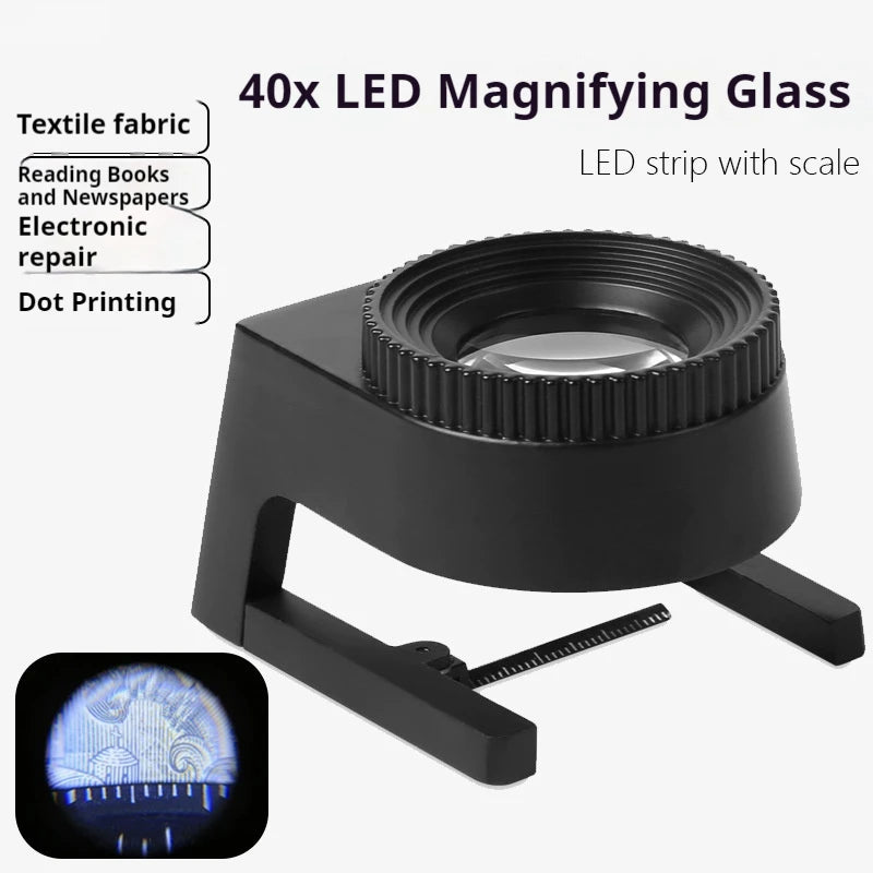 Illuminated Magnifying Loupe – LED UV Light, Scale & Stand Illuminated Magnifying Loupe Axl