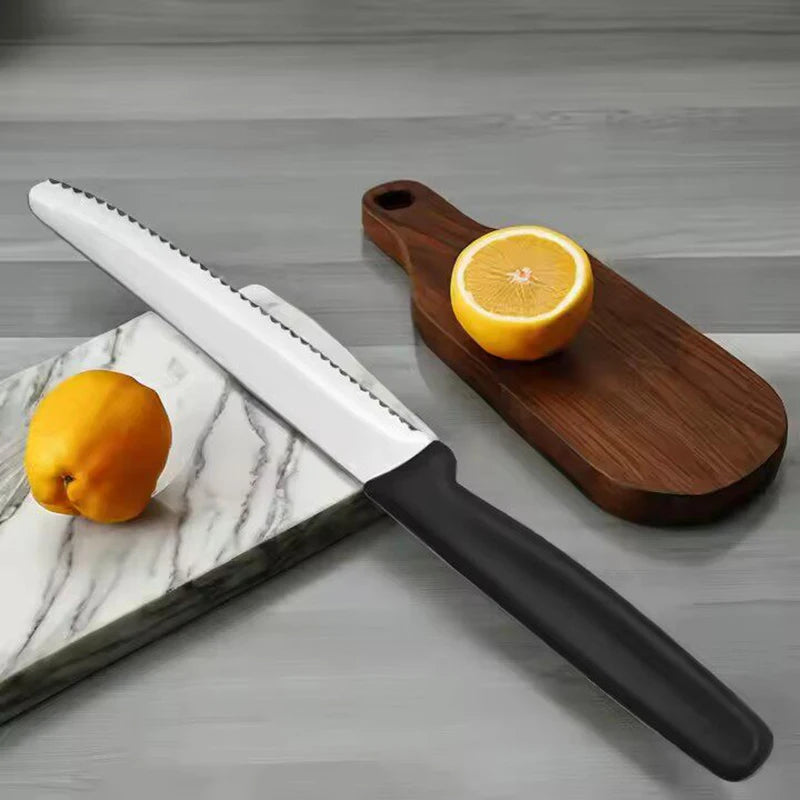 Serrated Stainless Steel Knives – Fruit, Bread & Steak Set Serrated Kitchen Knives Axl