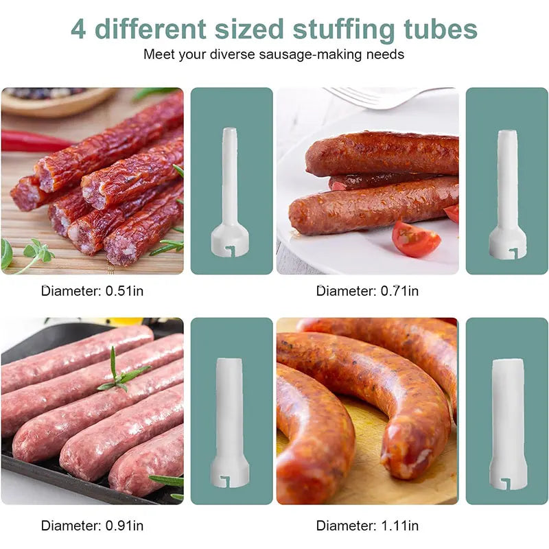 Manual Sausage Stuffer Machine – 4 Tubes, 1.1 lb Capacity Sausage Stuffer Machine Axl
