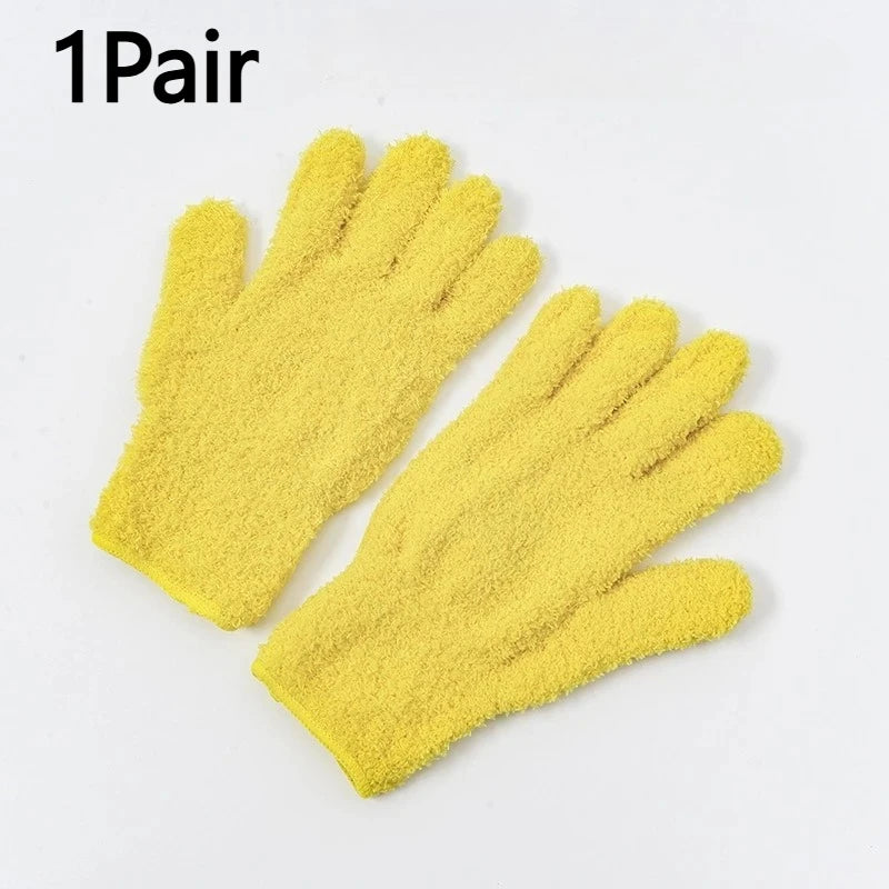 Microfiber Dusting Gloves – Stretchable Breathable Cleaning Mitts Microfiber Dusting Gloves Axl yellow 1Pair