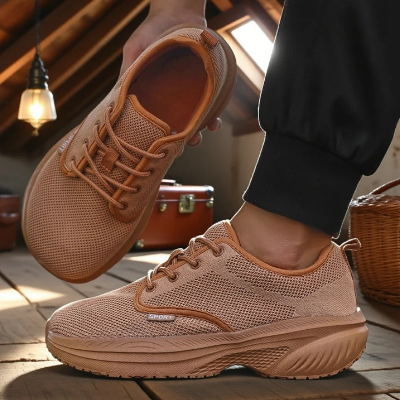 ZULIWAGN Wide Fit Breathable Running Sneakers | Soft Sole Running Sneakers Axl Khaki 46