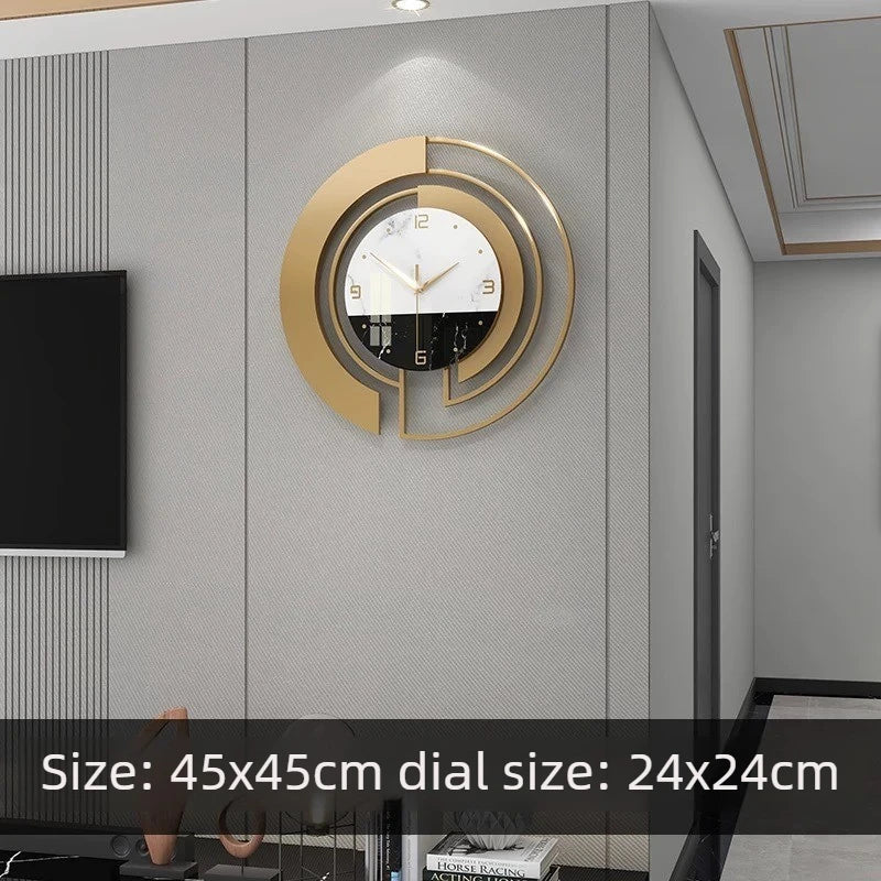 Large Modern Metal Wall Clock 45cm – Minimalist Home Décor Wall Clock Axl Black And White