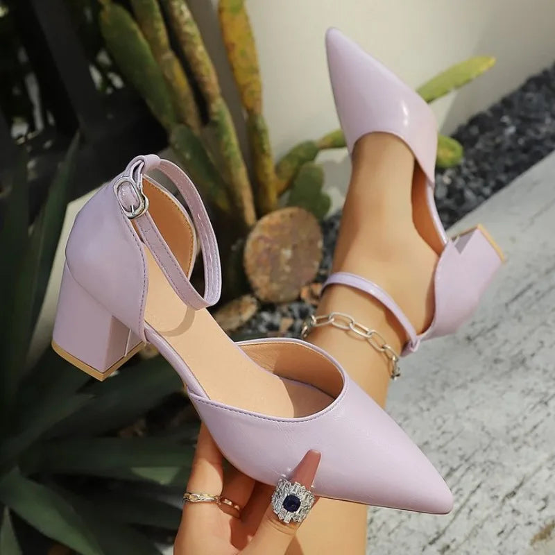 Women's Pointed Toe High Heel Buckle Sandals | Party Pumps High Heel Sandals Axl