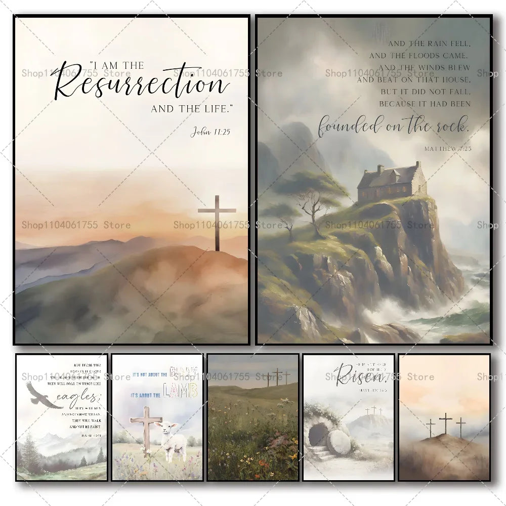 John 1:29 Bible Verse Jesus Wall Poster | Self-Adhesive Art Wall Art Poster Axl