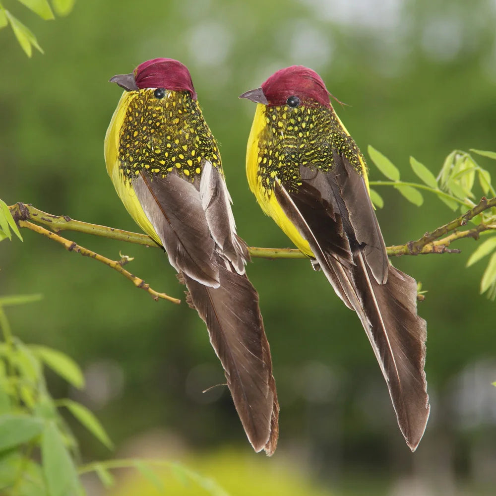 Artificial Feather Bird Clip – Fake Sparrow Garden Decoration Artificial Bird Decor Axl