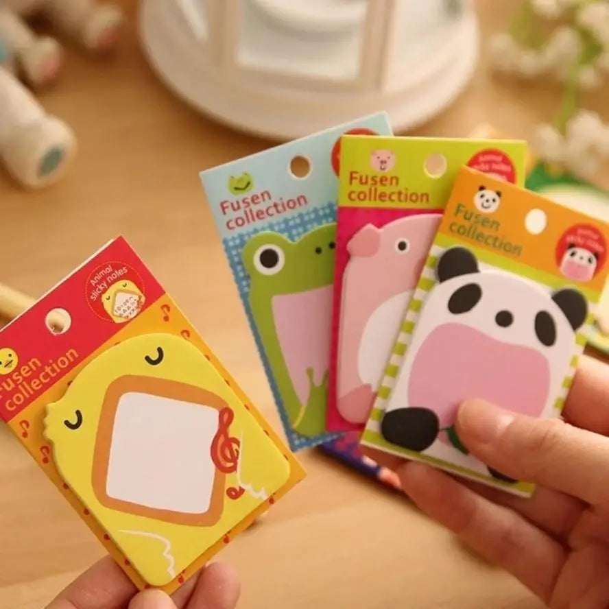 8-Pc Cartoon Animal Sticky Notes Bookmark Set | Memo Pads Sticky Note Bookmarks Axl