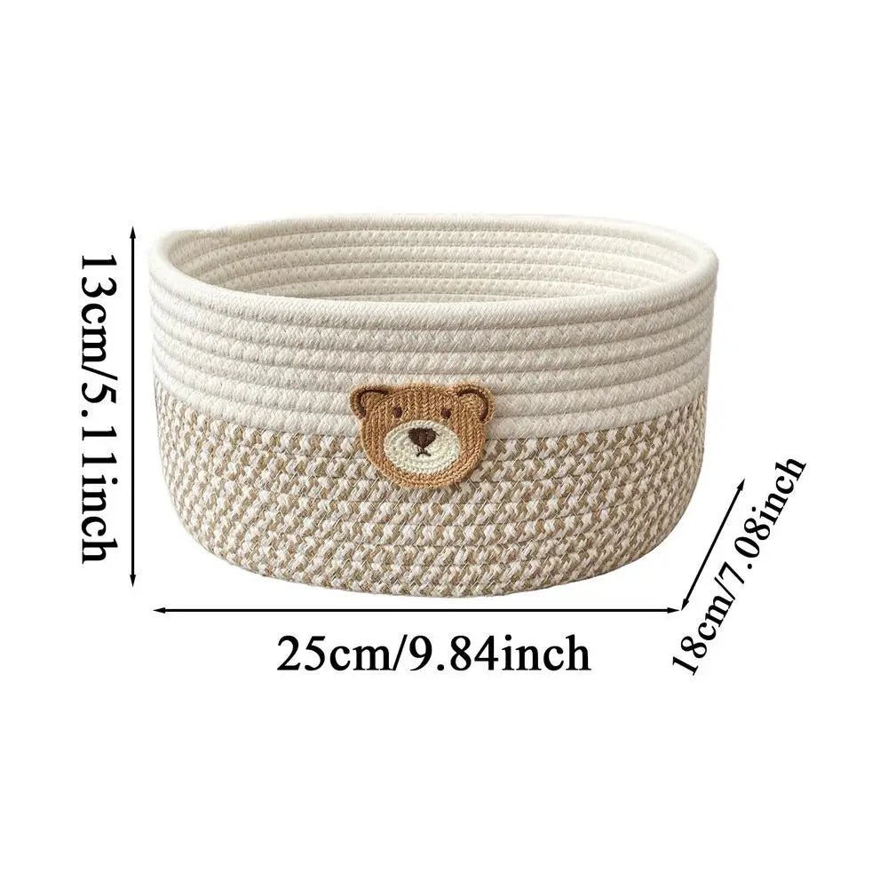 Small Woven Cotton Rope Storage Basket – Bedroom & Nursery Woven Storage Basket Axl As show